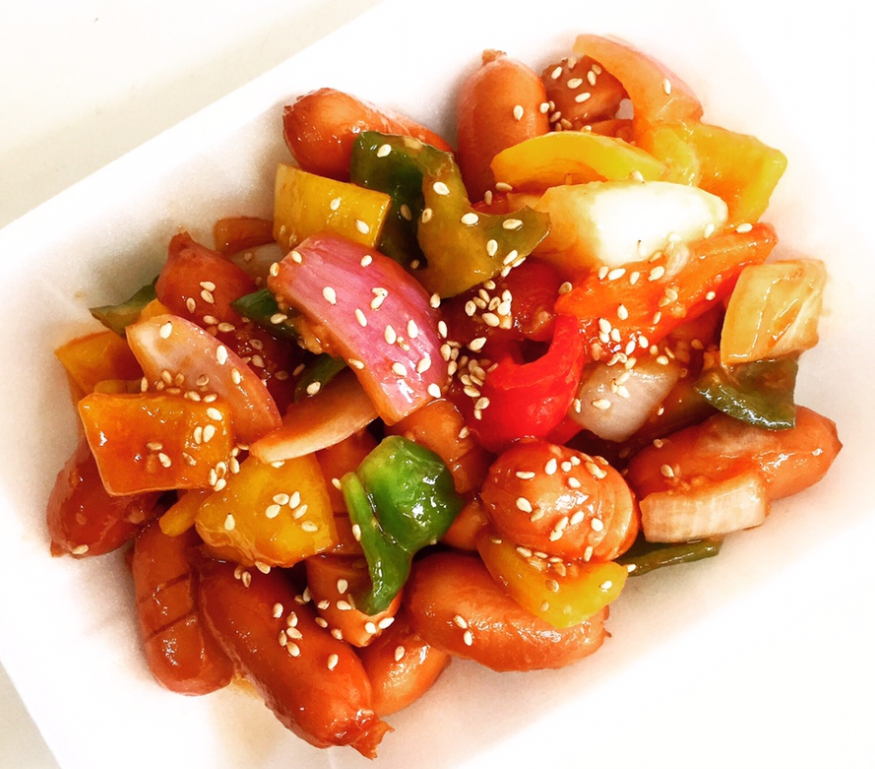 소세지 야채볶음 완성 사진