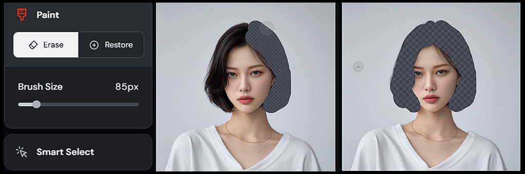 Midjourney Edit 기능에서 브러시 마스크 사용 예시 이미지_Midjourney