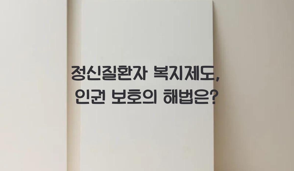 정신질환자 복지제도