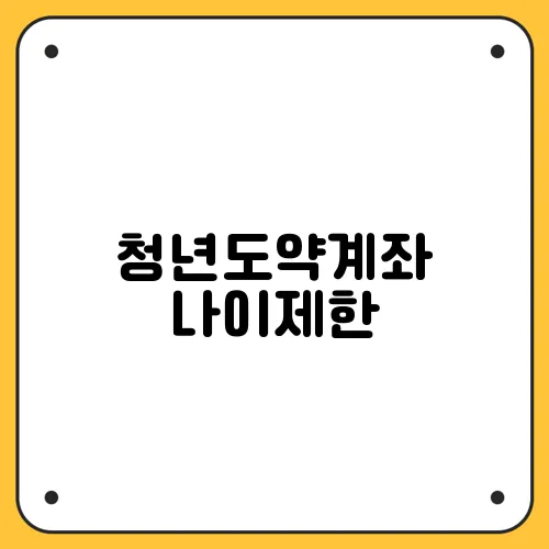 청년도약계좌 나이제한