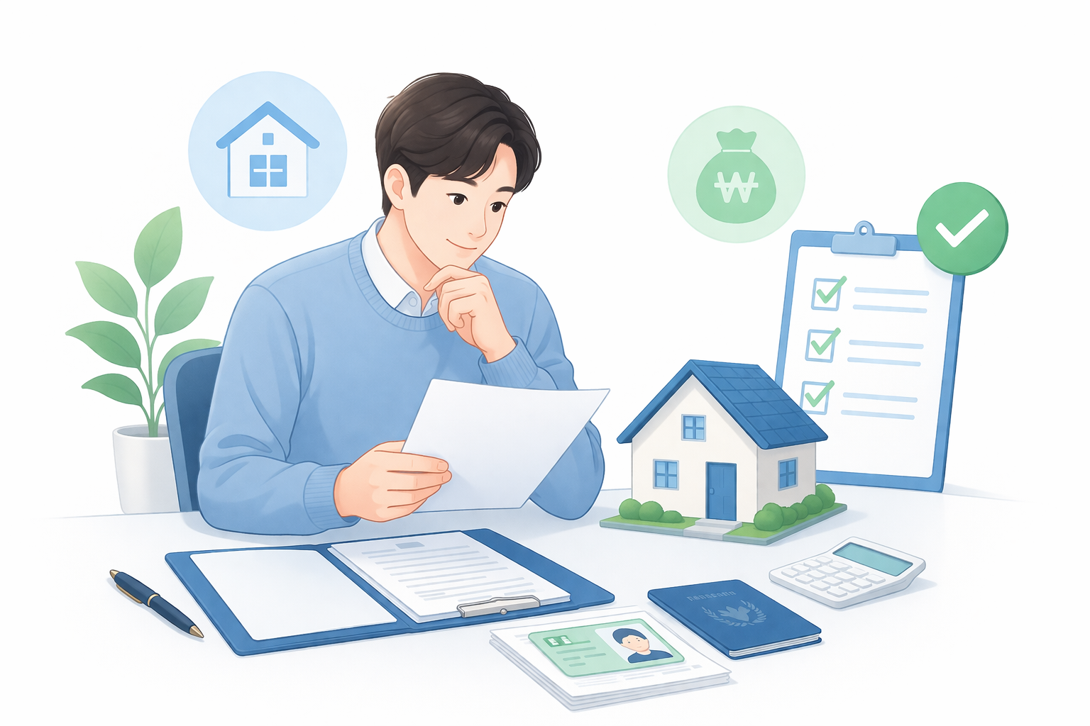 디딤돌대출 서류 준비와 상담 검토 과정을 설명하는 이미지