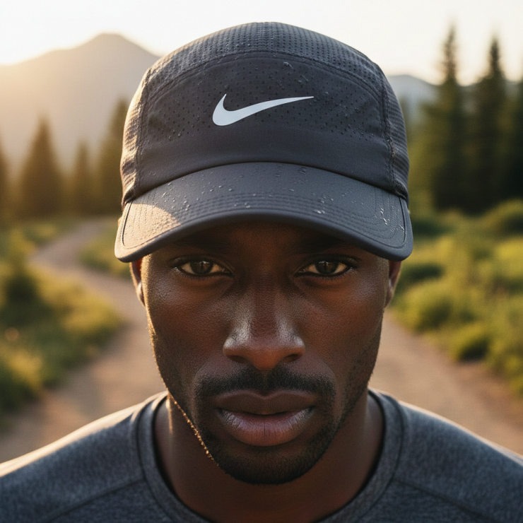 나이키 에어로빌 캡의 정면 로고와 메쉬 통기성