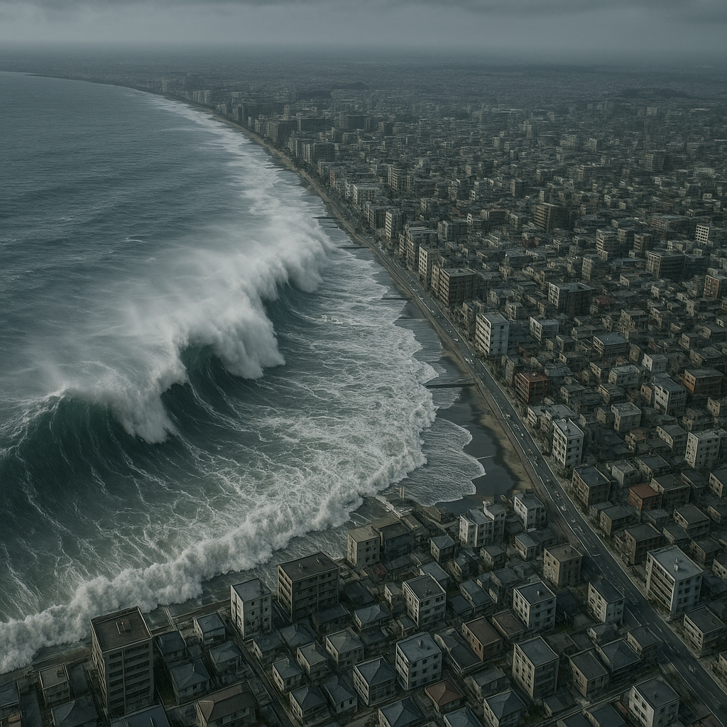 해안가 도심을 덮치는 해일
