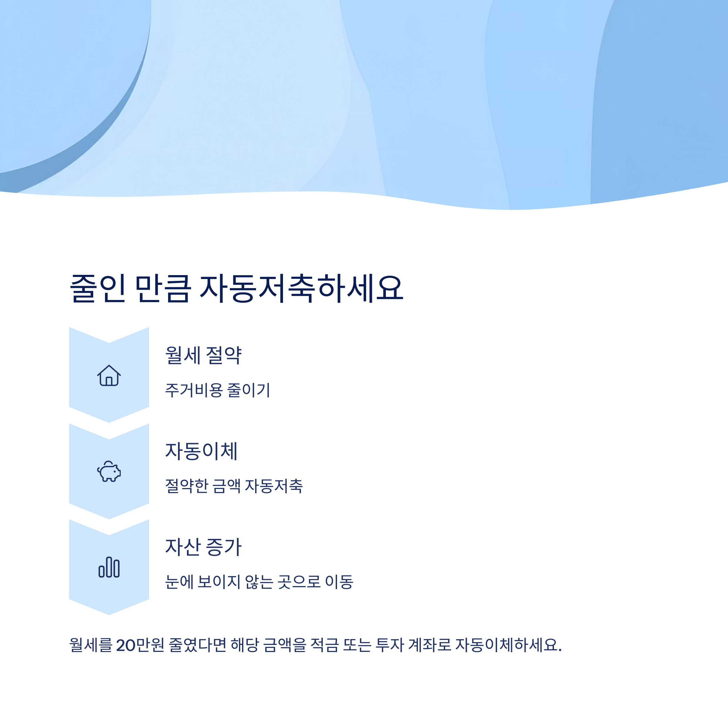 줄인 만큼 자동저축하세요