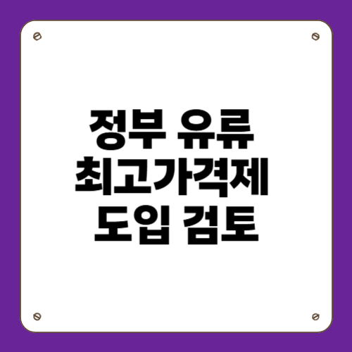 정부 유류 최고가격제 도입 검토