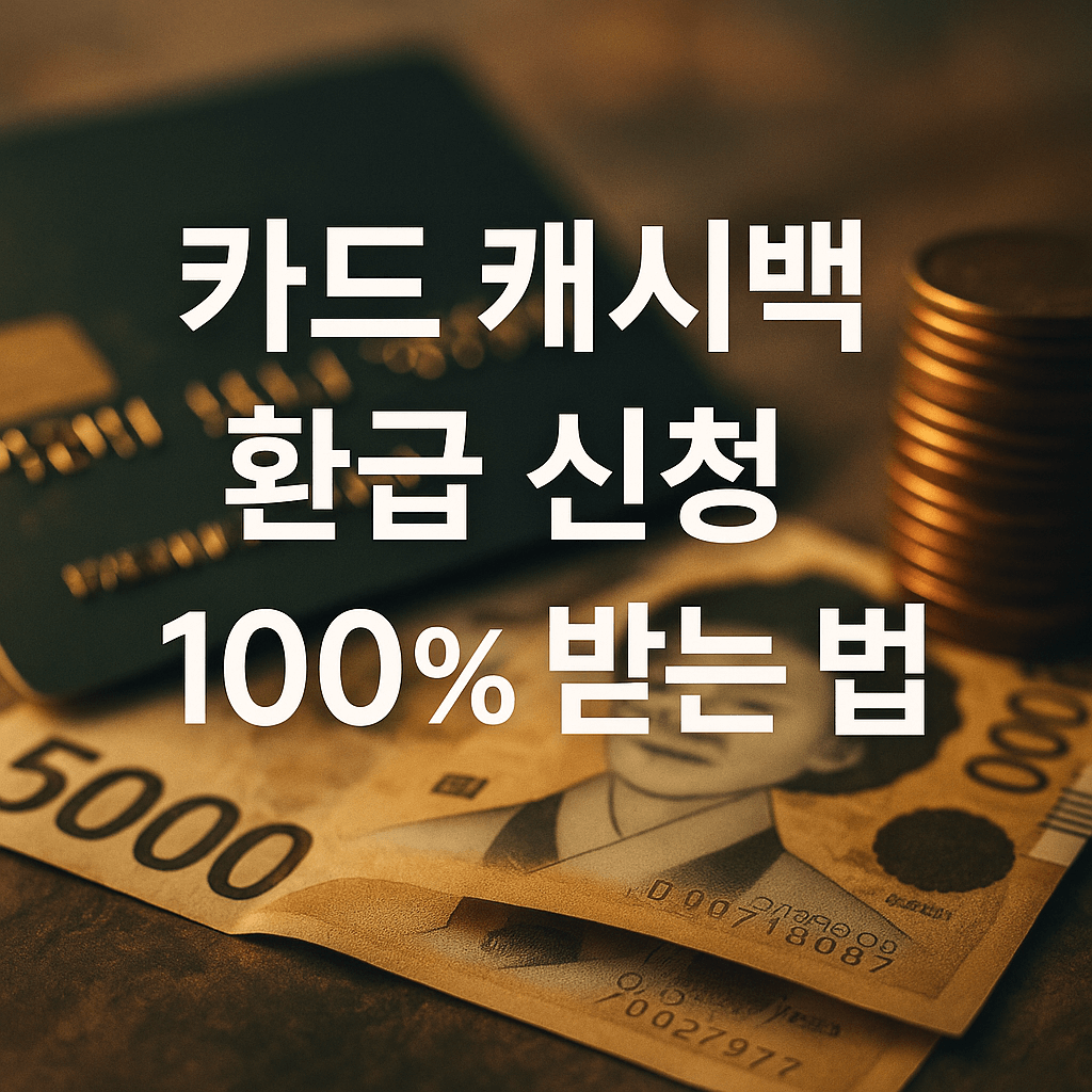 카드 캐시백 환급 신청 100% 받는 법