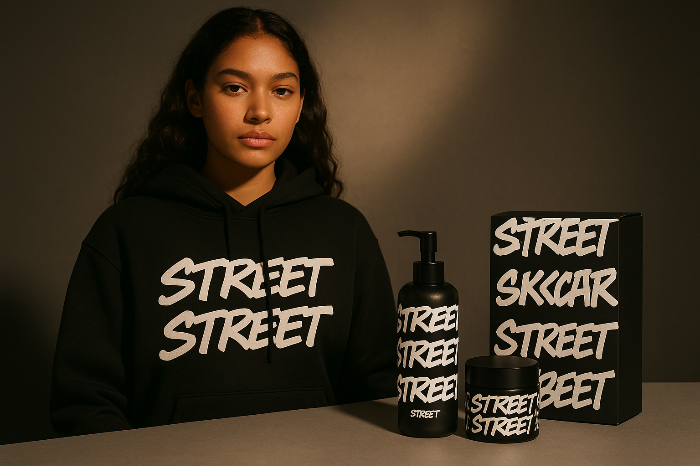 스트리트웨어와 뷰티 협업 한정판 제품 구성 이미지