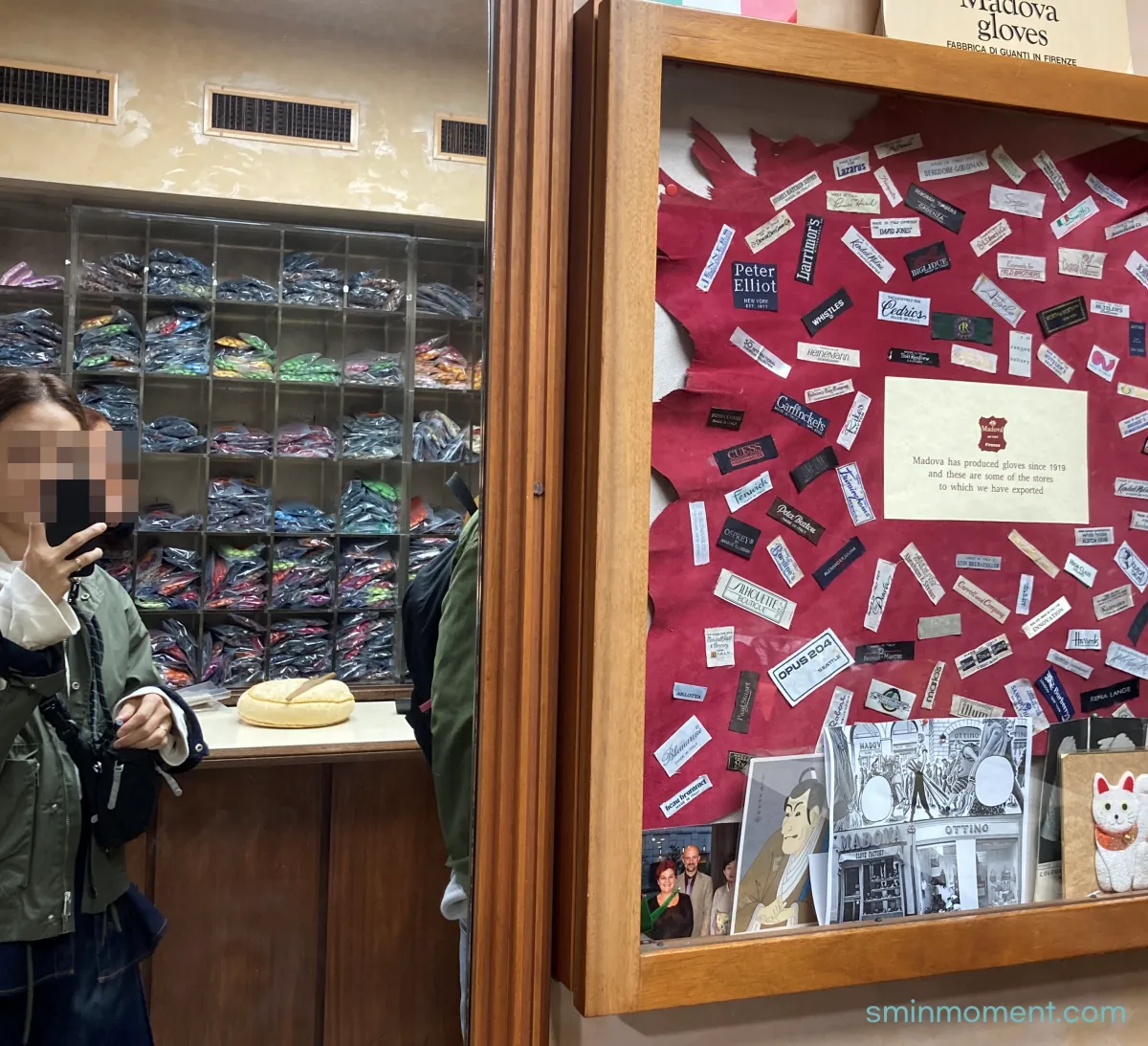 이탈리아-피렌체-마도바-가죽장갑-상점-내부-벽가득-장갑들