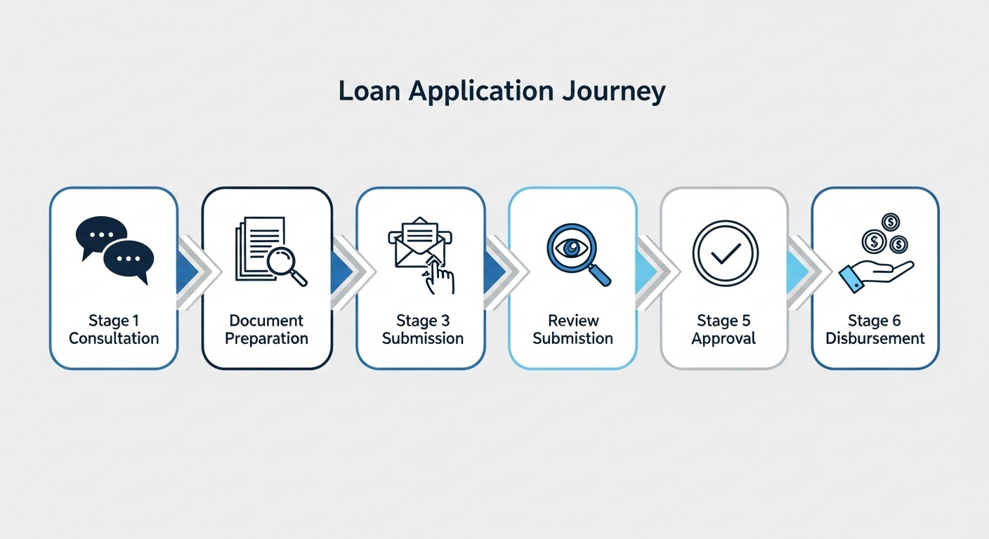신혼부부 전세자금대출의 복잡한 신청 절차를 쉽게 설명하는 단계별 인포그래픽.