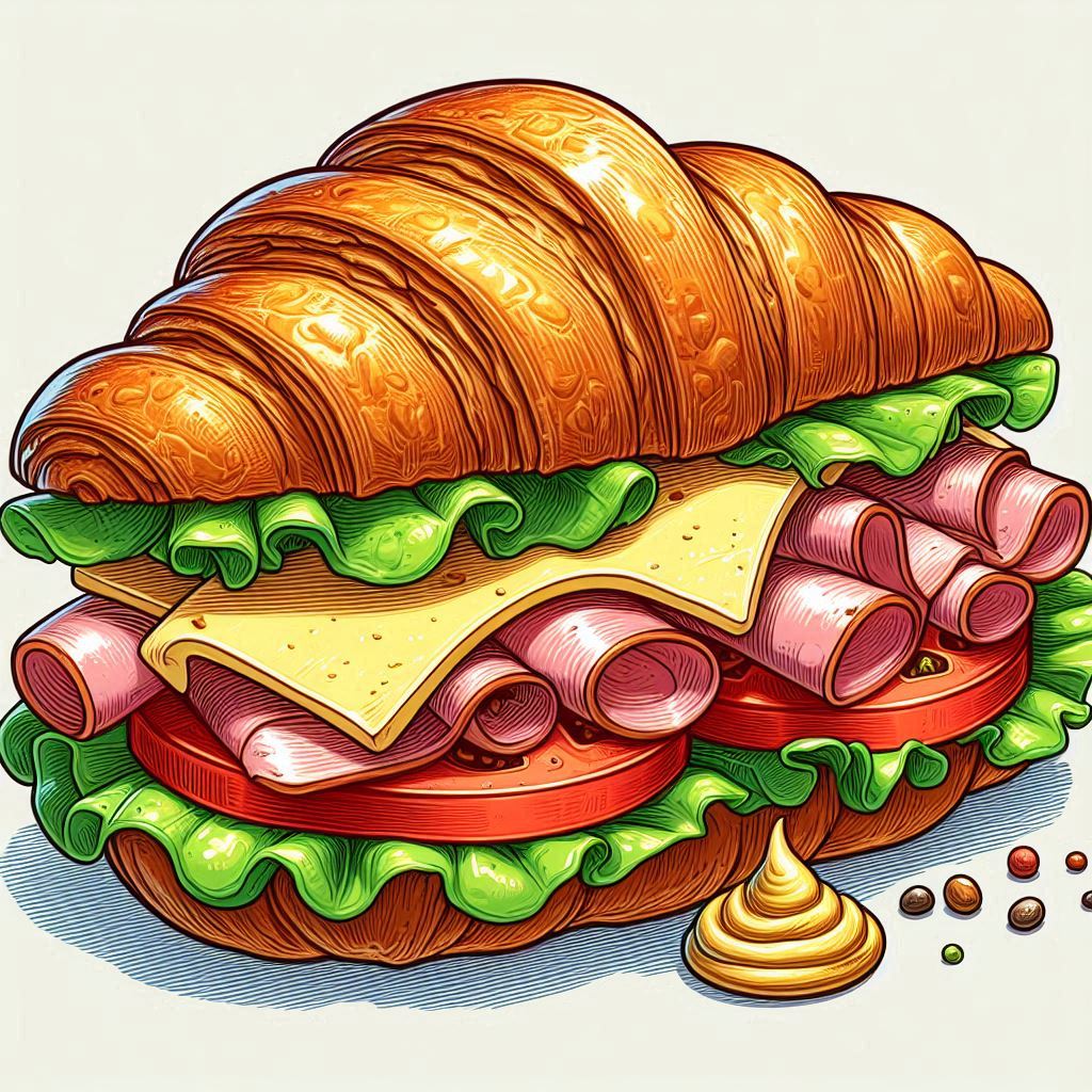 햄치즈 크루아상 샌드위치