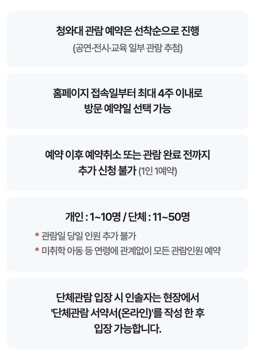 청와대-관람정보