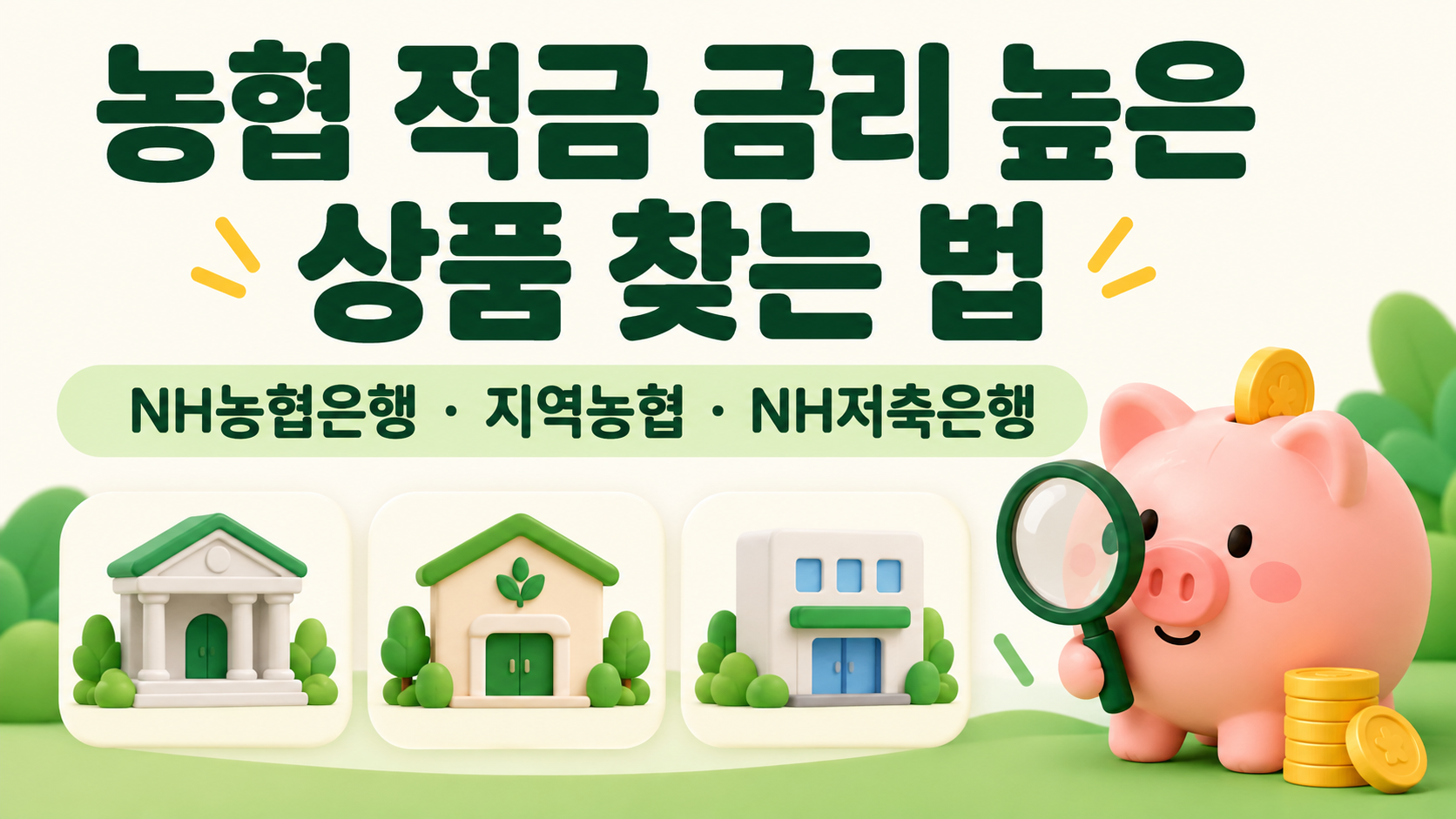 농협 적금 금리 높은 상품 찾는 법｜NH농협은행&middot;지역농협&middot;NH저축은행 차이