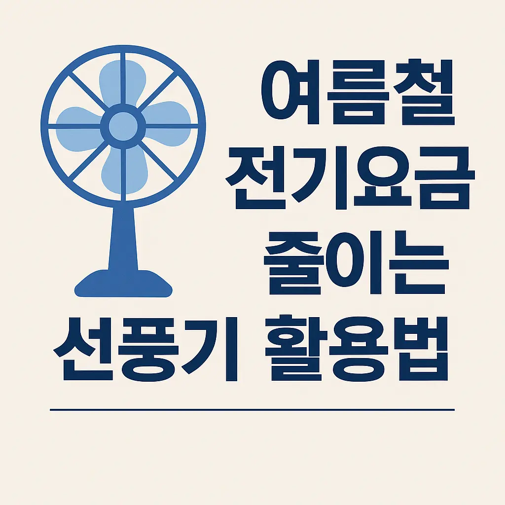 여름철 전기요금 줄이는 선풍기 활용법