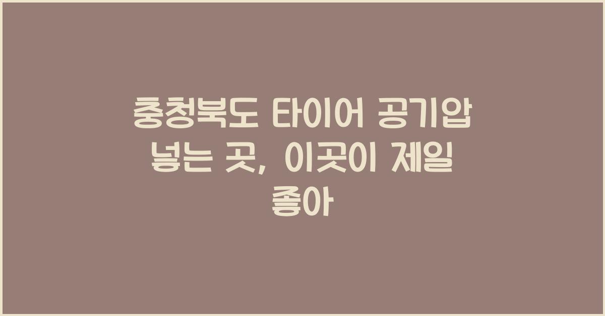 충청북도 타이어 공기압 넣는 곳