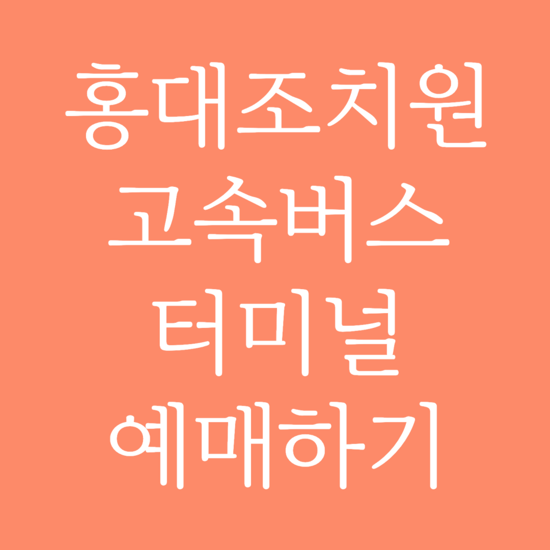 홍대조치원 고속버스터미널 시간표 조회 및 예매하기