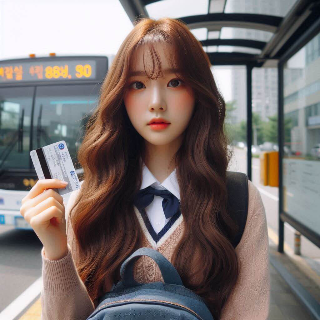 카드들고 있는 여학생,중교통 지원 K-패스 신청
