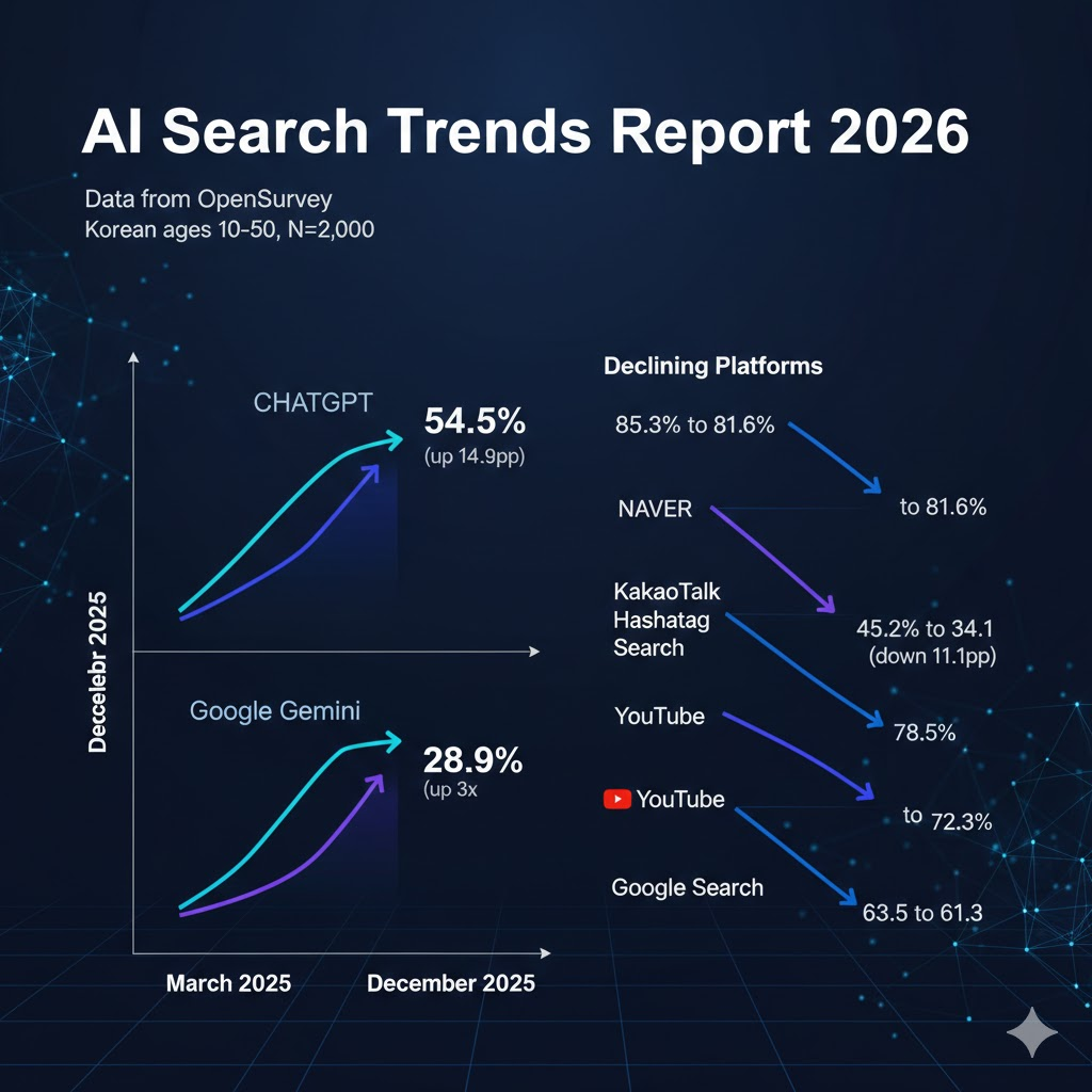 네이버,제미나이,챗지피티 비교 이용통계 현황