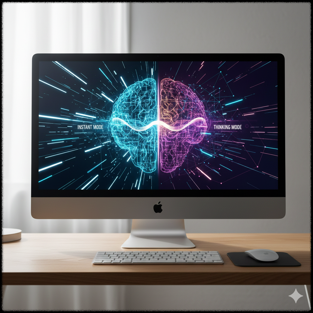 Instant 모드와 Thinking 모드를 상징하는 이미지