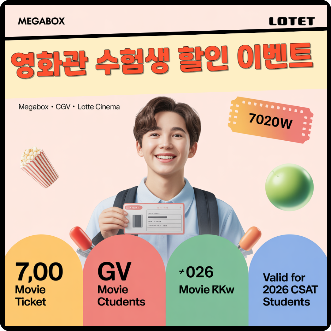 2025 영화관 수험생 할인 이벤트(메가박스·CGV·롯데시네마) 이미지