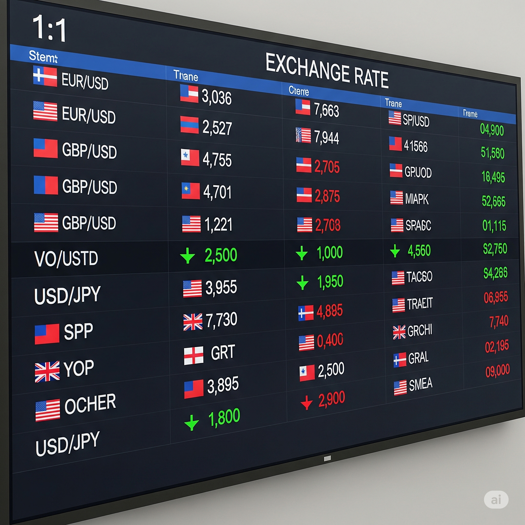 환율 표시 예시 화면