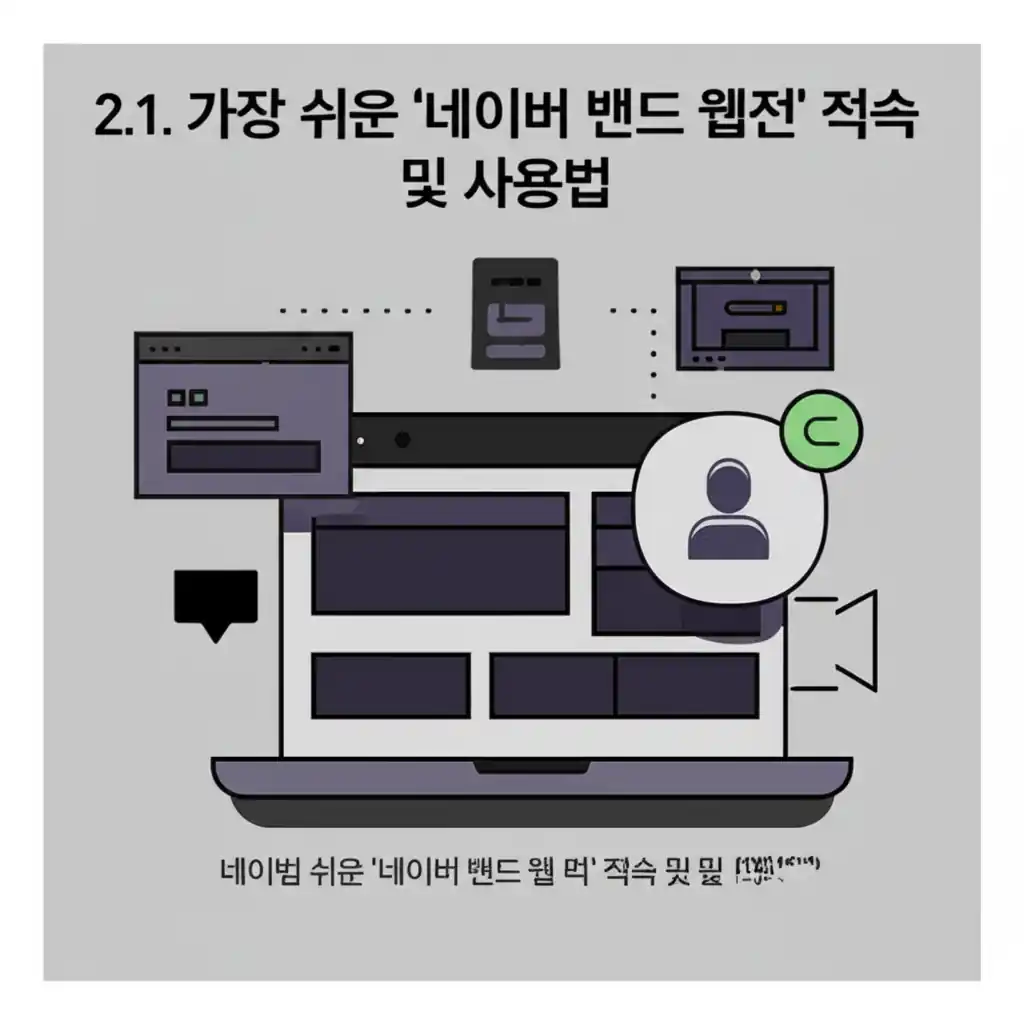 네이버 밴드 PC 웹 버전 접속 화면. 다운로드 없이 브라우저에서 바로 사용 가능합니다.