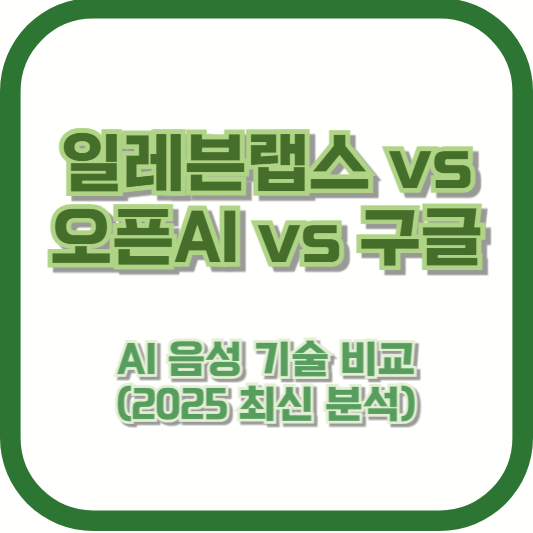 일레븐랩스 vs 오픈AI vs 구글 – AI 음성 기술 비교 (2025 최신 분석)