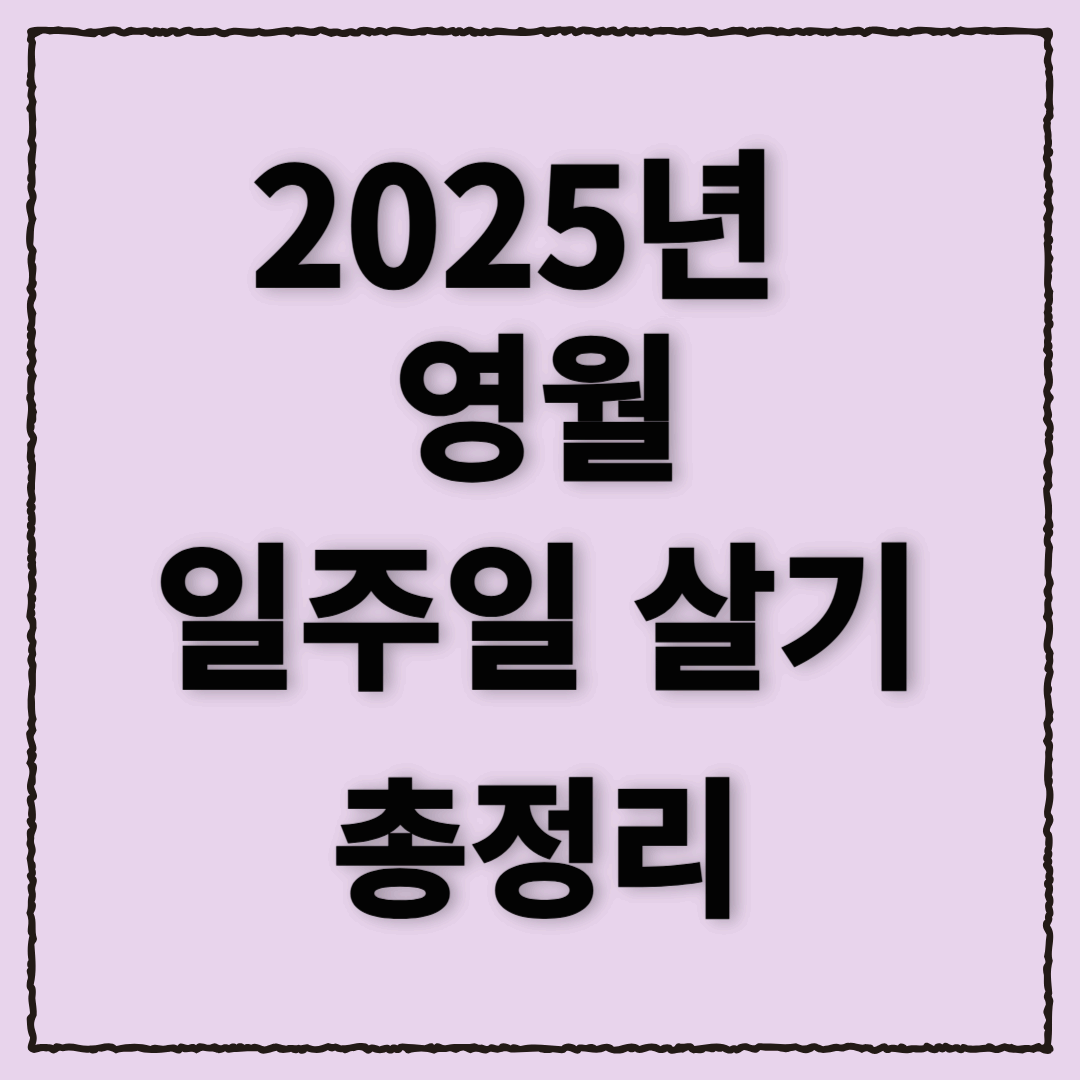 2025년 영월읍에서 일주일 살아보기! 지원 혜택 & 신청 방법 총정리