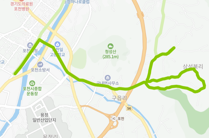 포천-73-1번-버스-노선-지도