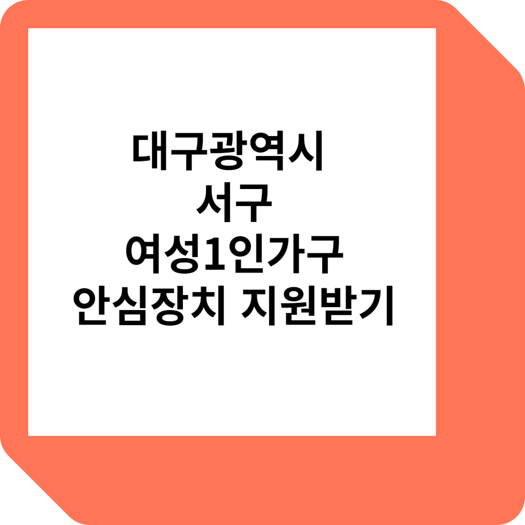 여성1인가구 안심장치지원
