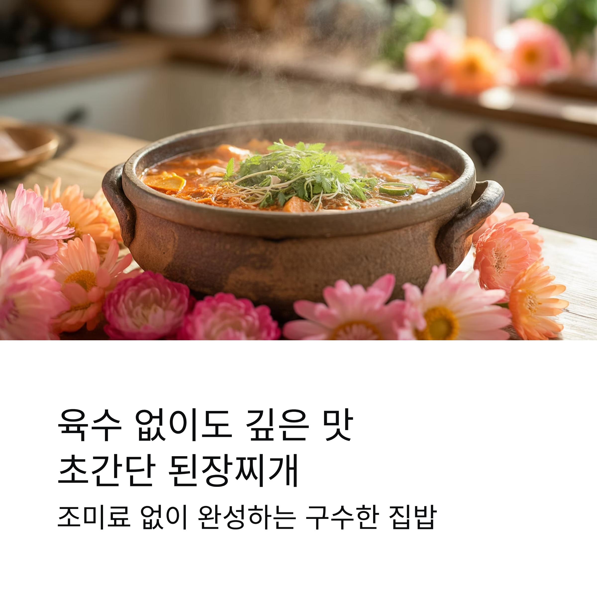 육수 없이도 깊은 맛 완성되는 초간단 된장찌개 레시피