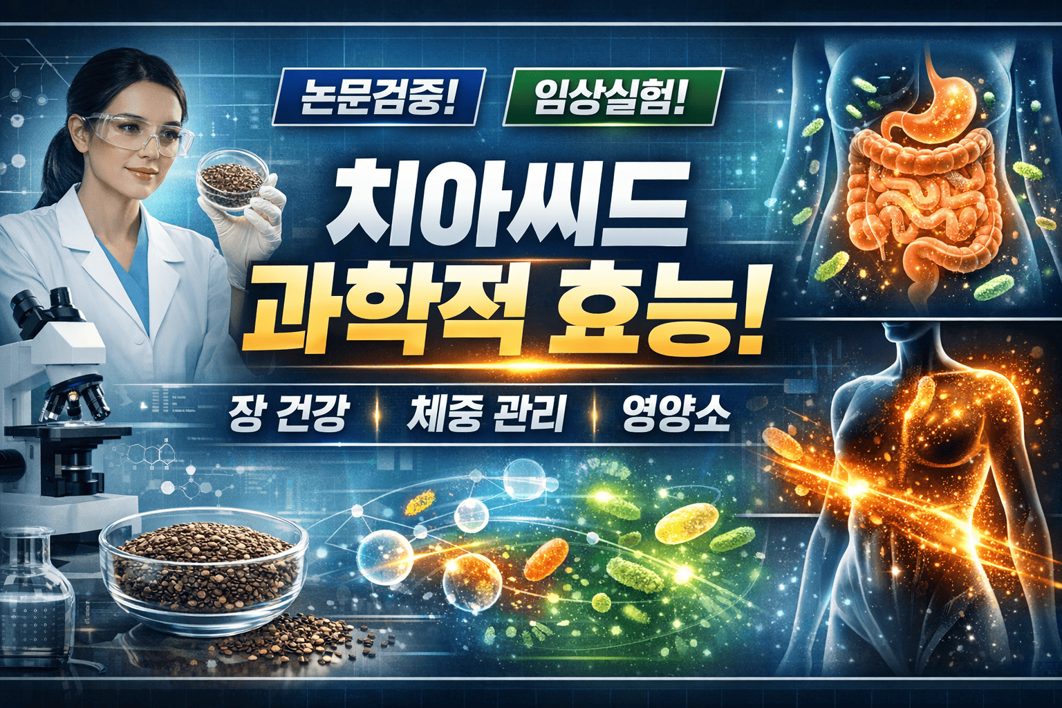 치아씨드 과학적 효과 (장건강, 체중관리, 영양소)