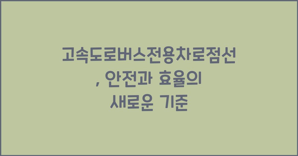 고속도로버스전용차로점선