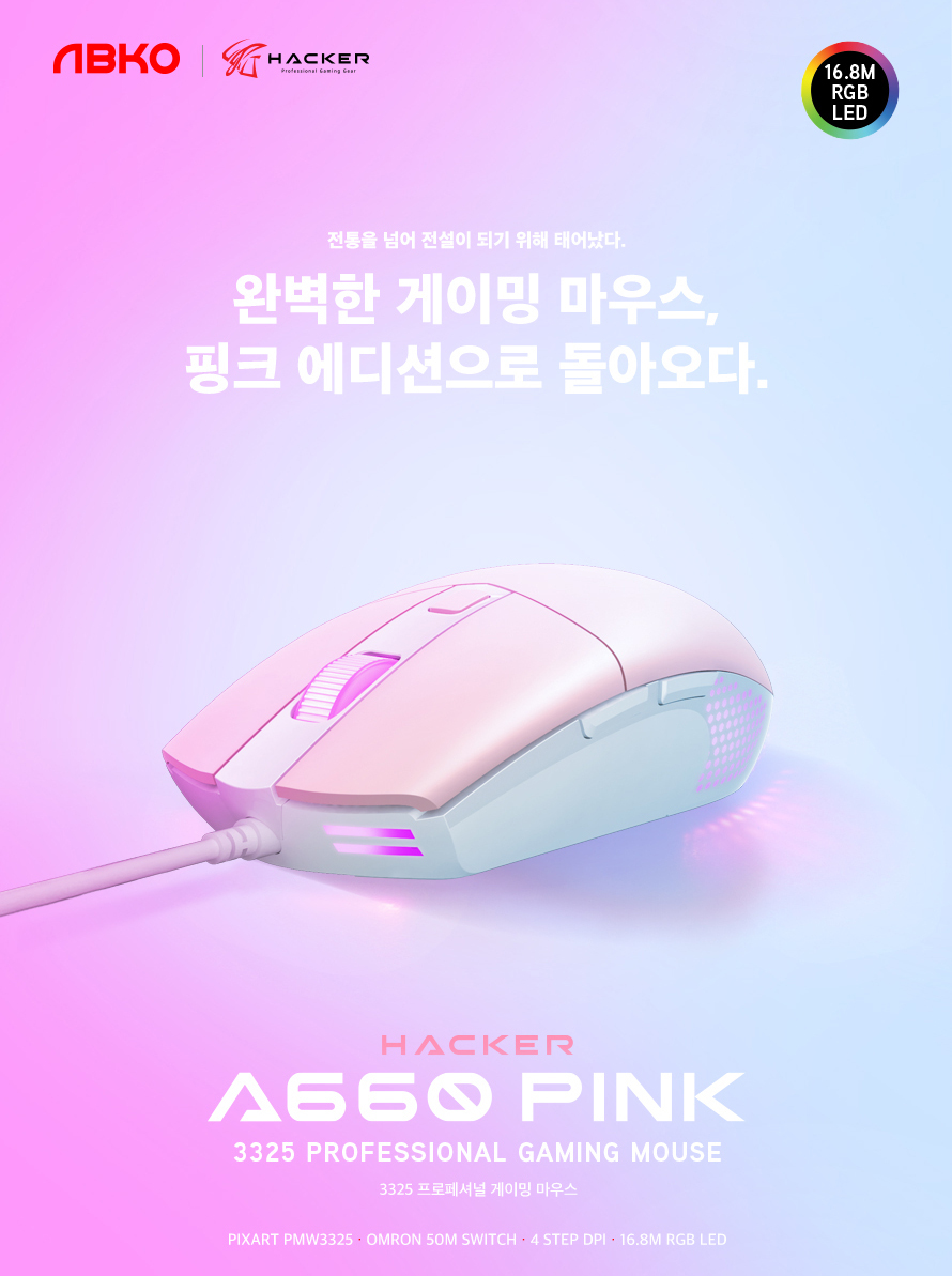 ABKO HACKER A660 3325 프로페셔널 게이밍 마우스