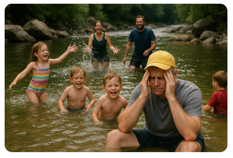 계곡에서 노는 아이들 사진