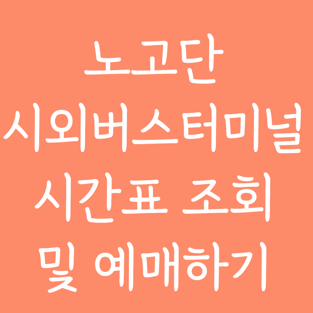 노고단 시외버스터미널 시간표 조회 및 예매하기