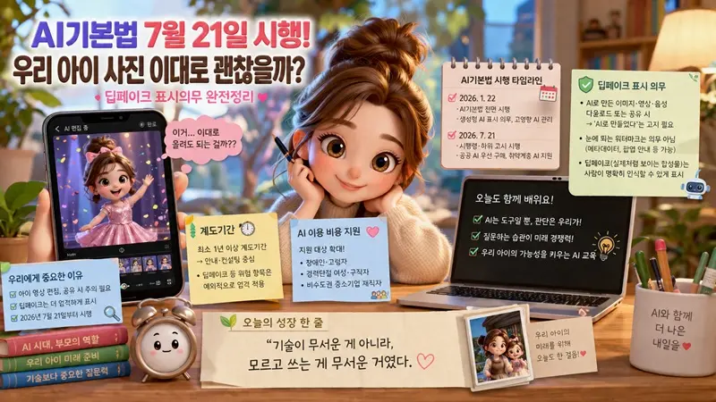 AI기본법 7월 21일 시행, 우리 아이 사진 이대로 괜찮을까?