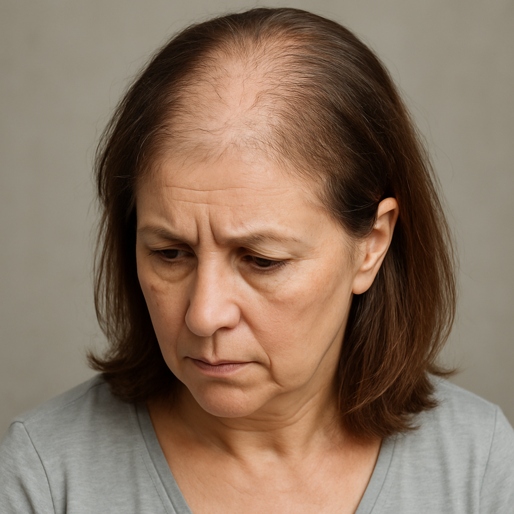 중년- 여성 -앞머리- 탈모