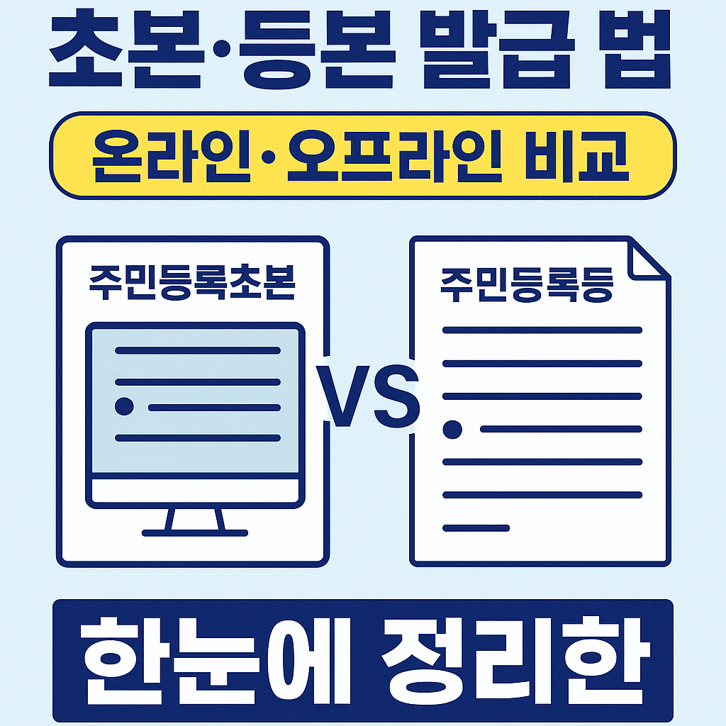 주민등록 초본·등본 발급 – 온라인·오프라인 비교