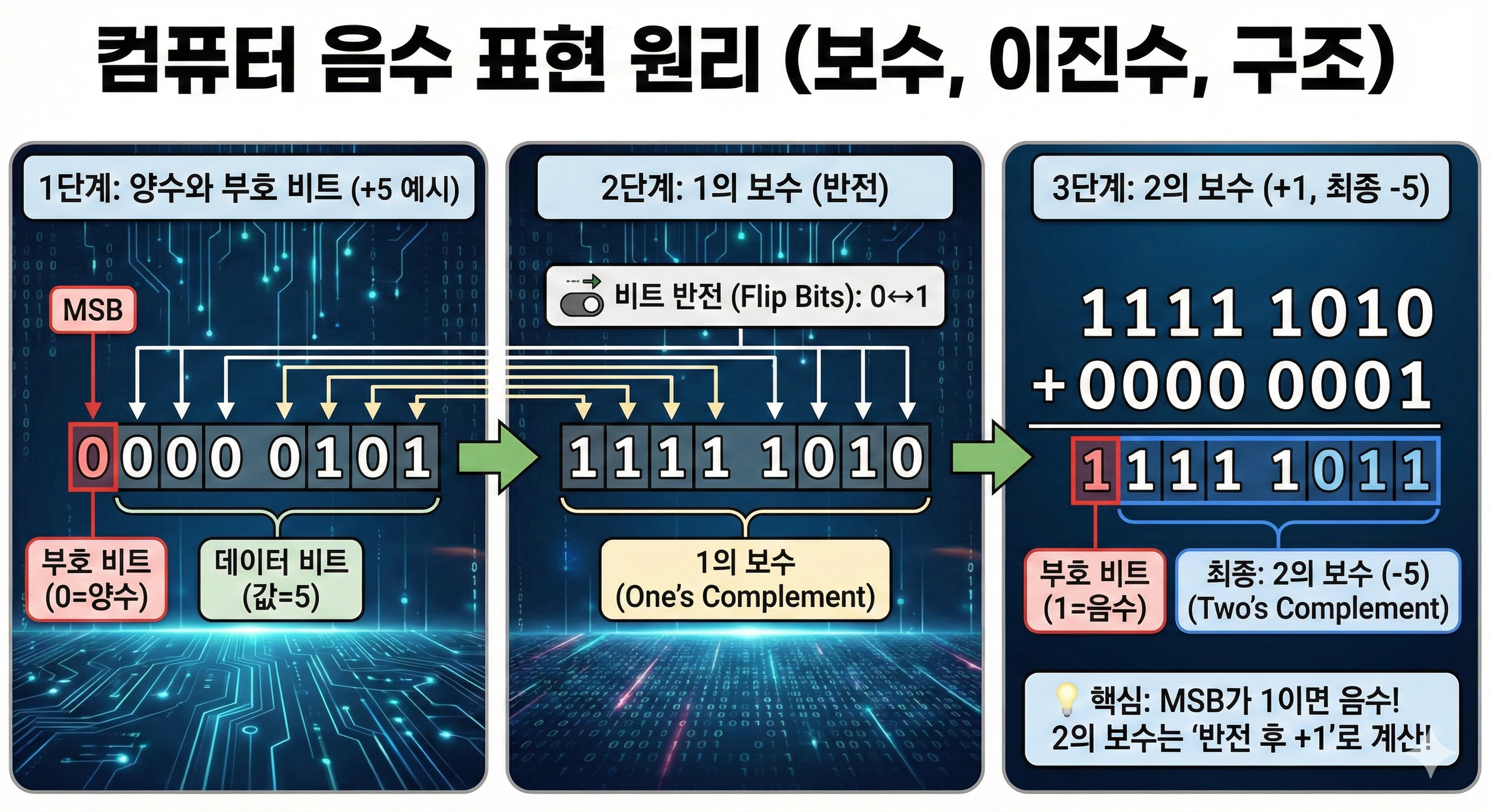 컴퓨터 음수 표현 원리