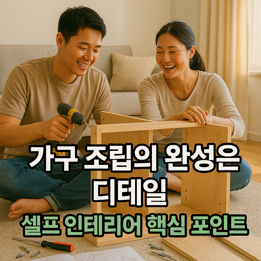 셀프 인테리어 도전하는 부부의 가구 조립