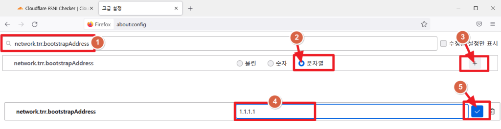 Firefox 에서 ESNI 설정하는 방법
