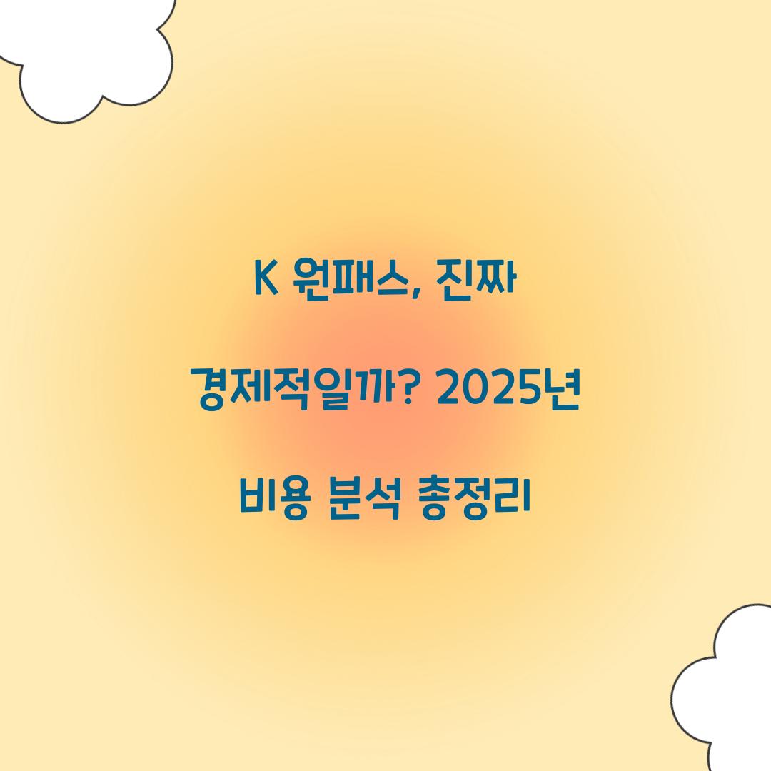 K 원패스, 정말 경제적일까? 비용 분석
