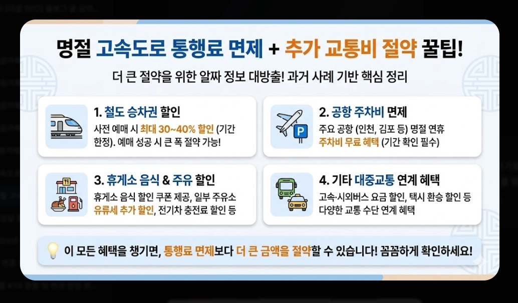 2026년 명절 고속도로 통행료 할인 완벽 가이드