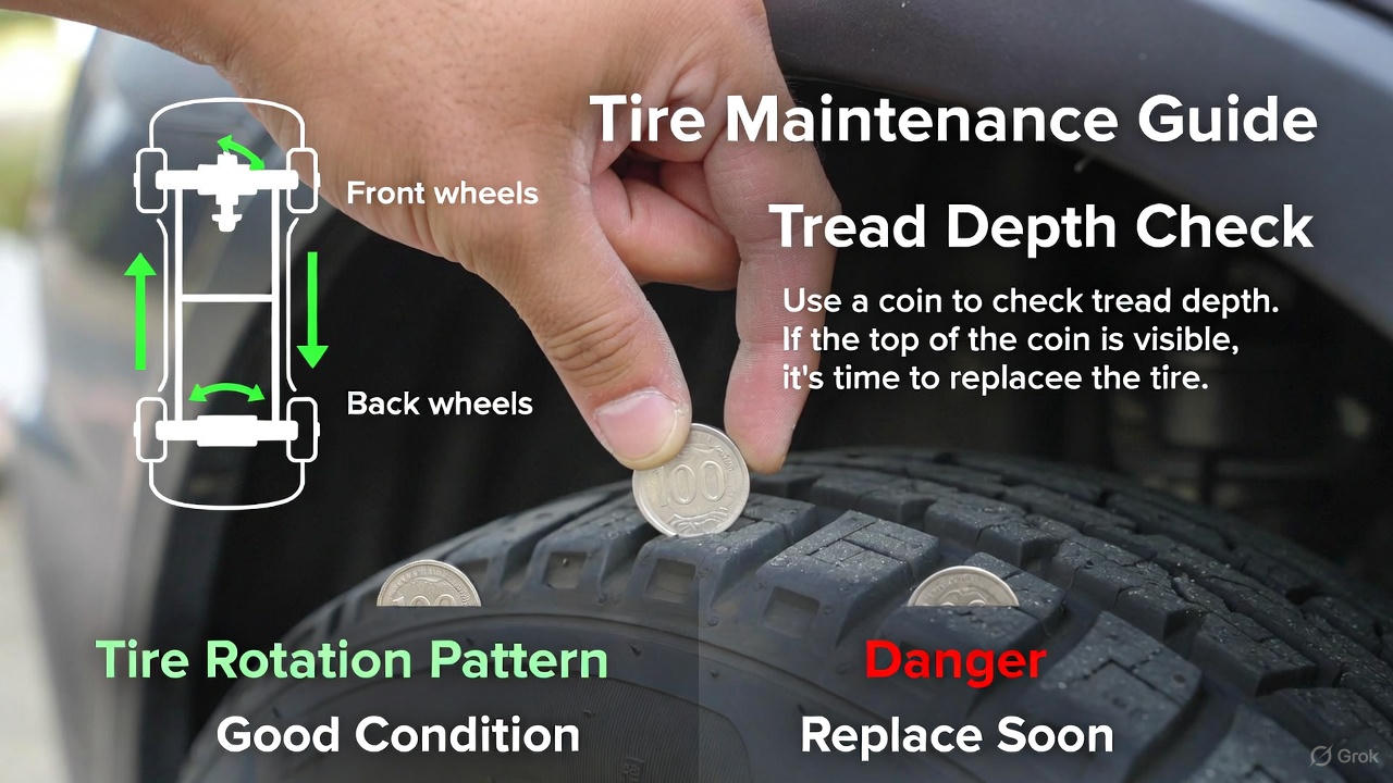 타이어 위치 교환과 교체 시기 관련 사진