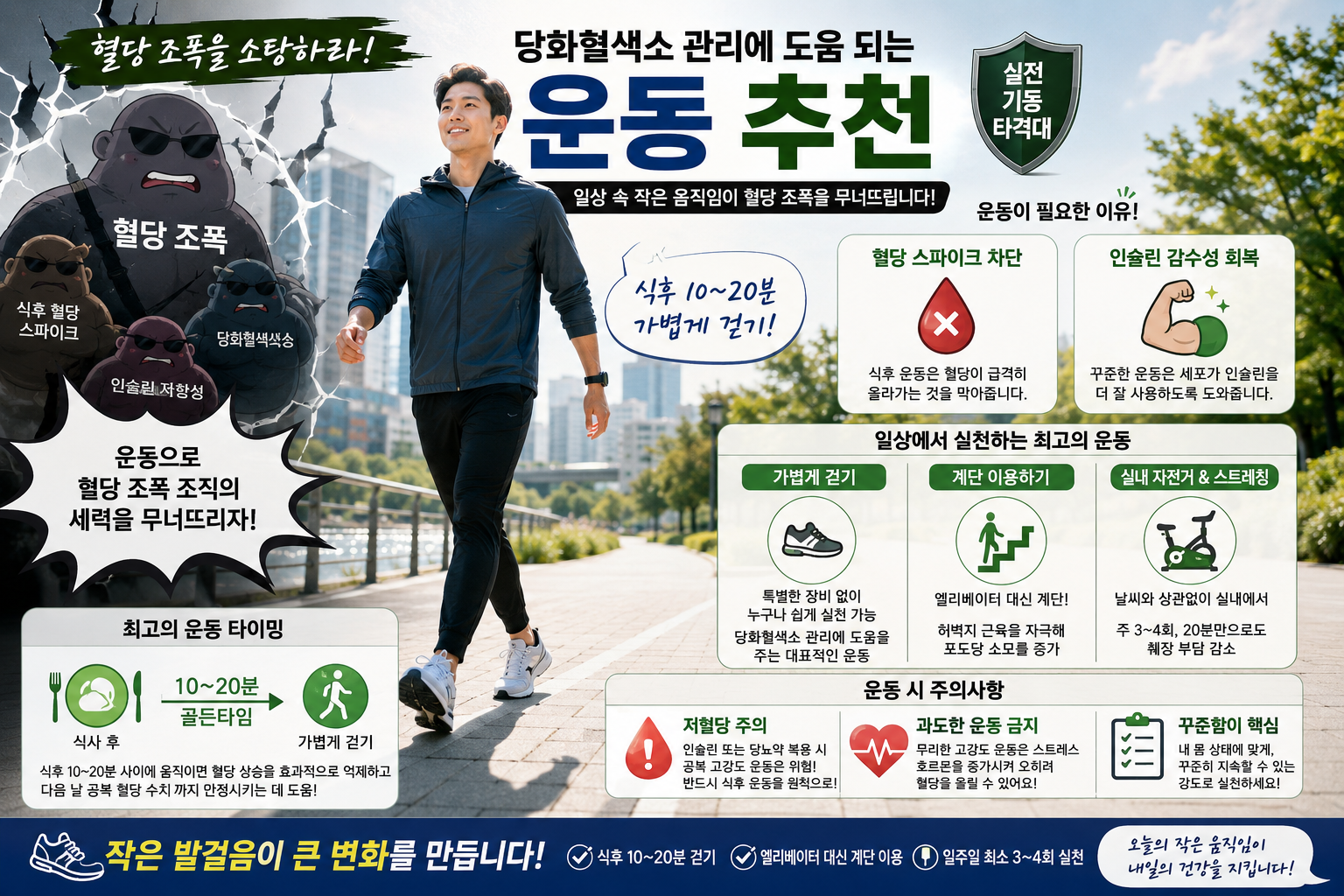 식후 걷기로 혈당 관리와 당화혈색소 개선에 도전하는 직장인