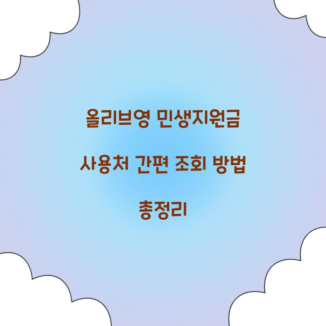 올리브영 민생지원금