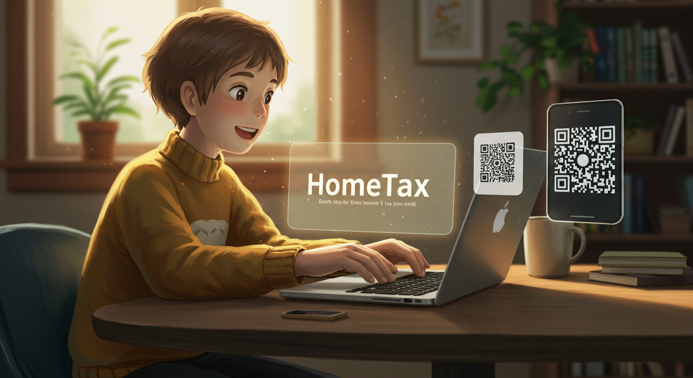 홈택스로 간편하게 근로장려금을 신청하는 모습