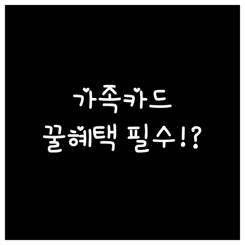 삼성카드 가족카드 발급부터 혜택까지 ..