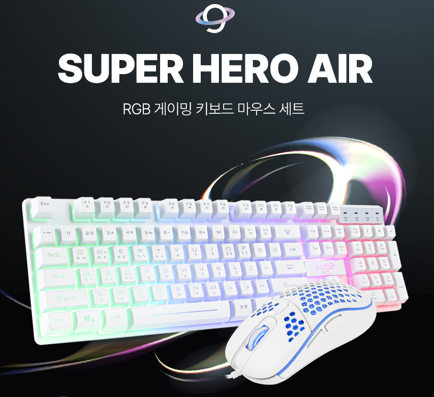 G-클리커 슈퍼 히어로 RGB 게이밍 키보드 마우스