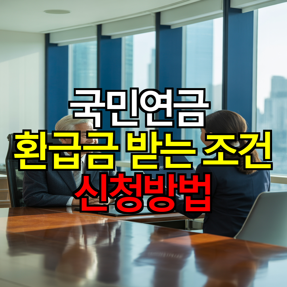 국민연금 환급금 받는 조건과 신청방법 5분 정리